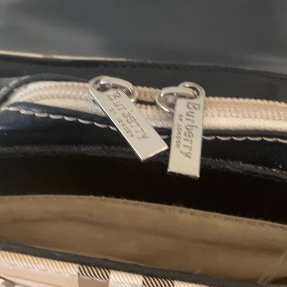 Burberry Beige Plaid Canvas Backpack with Black Accents - Picture 7 of 7